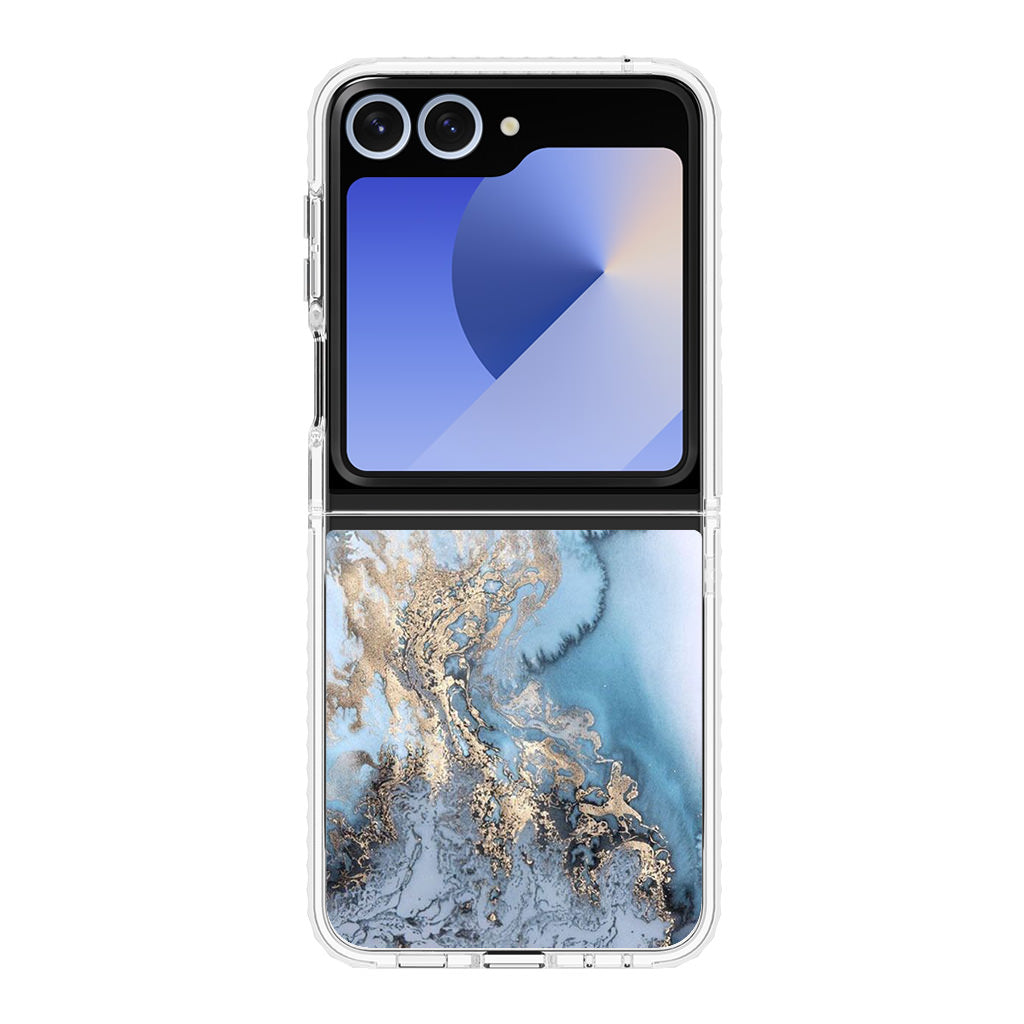 Golden Azure Marble Samsung Galaxy Z Flip 6 Case