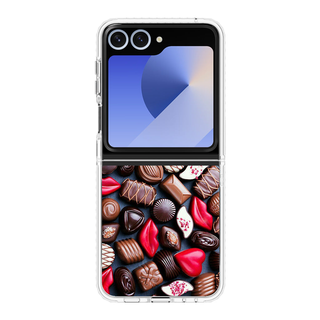 I Love Choco Pattern Samsung Galaxy Z Flip 6 Case