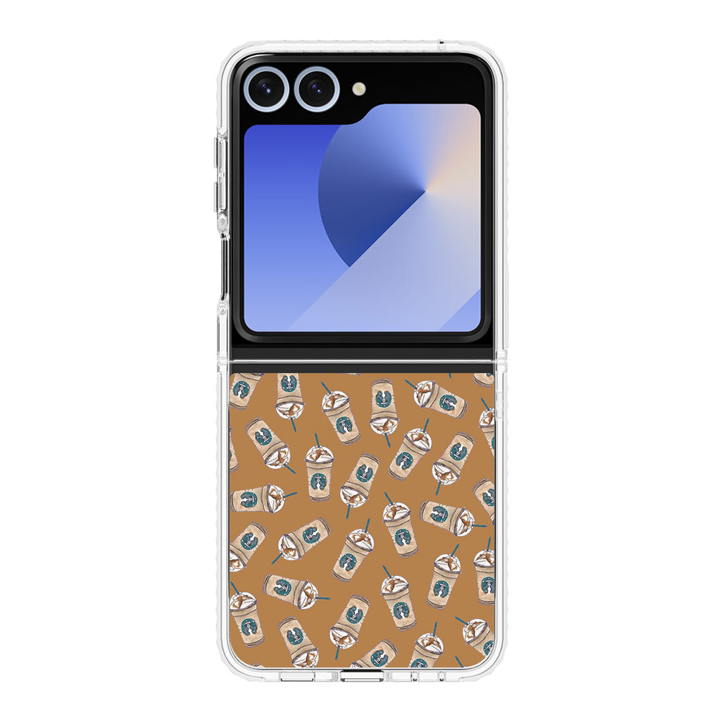 Iced Cappuccinos Lover Pattern Samsung Galaxy Z Flip 6 Case