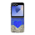 Love Glitter Blue and Grey Samsung Galaxy Z Flip 6 Case