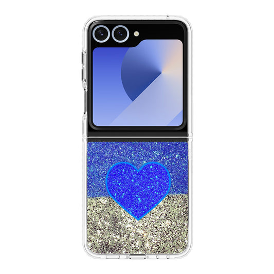 Love Glitter Blue and Grey Samsung Galaxy Z Flip 6 Case