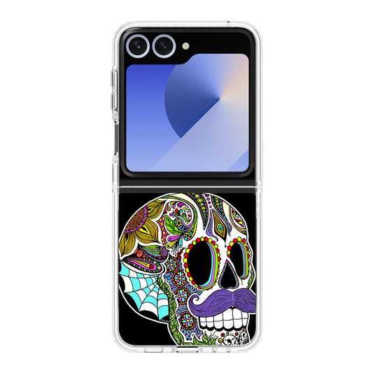 Mustache Sugar Skull Samsung Galaxy Z Flip 6 Case