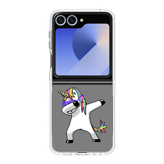 Unicorn Dabbing Grey Samsung Galaxy Z Flip 6 Case