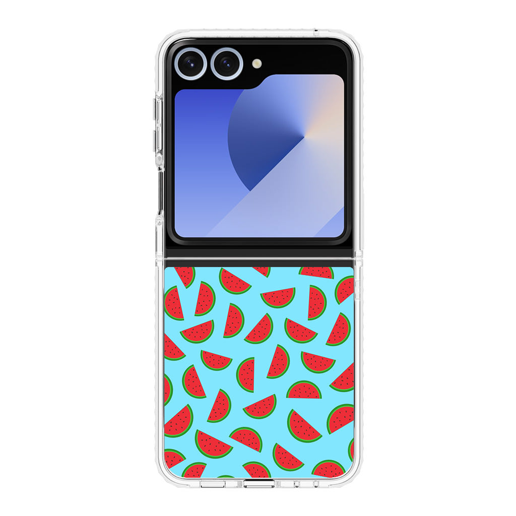 Watermelon Fruit Pattern Blue Samsung Galaxy Z Flip 6 Case