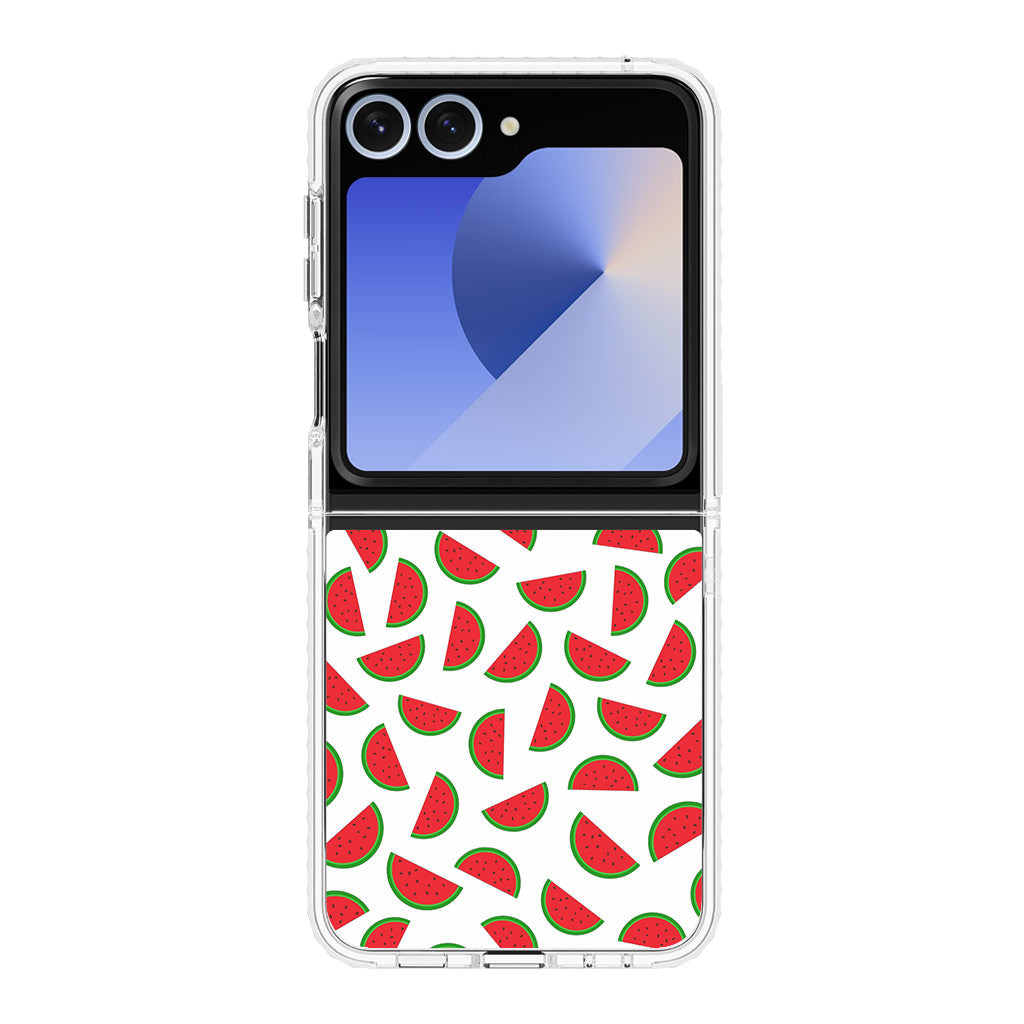 Watermelon Fruit Pattern White Samsung Galaxy Z Flip 6 Case