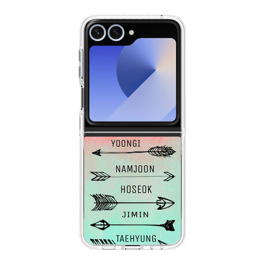 BTS Members Name Samsung Galaxy Z Flip 6 Case