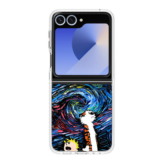 Calvin Art At Starry Night Samsung Galaxy Z Flip 6 Case