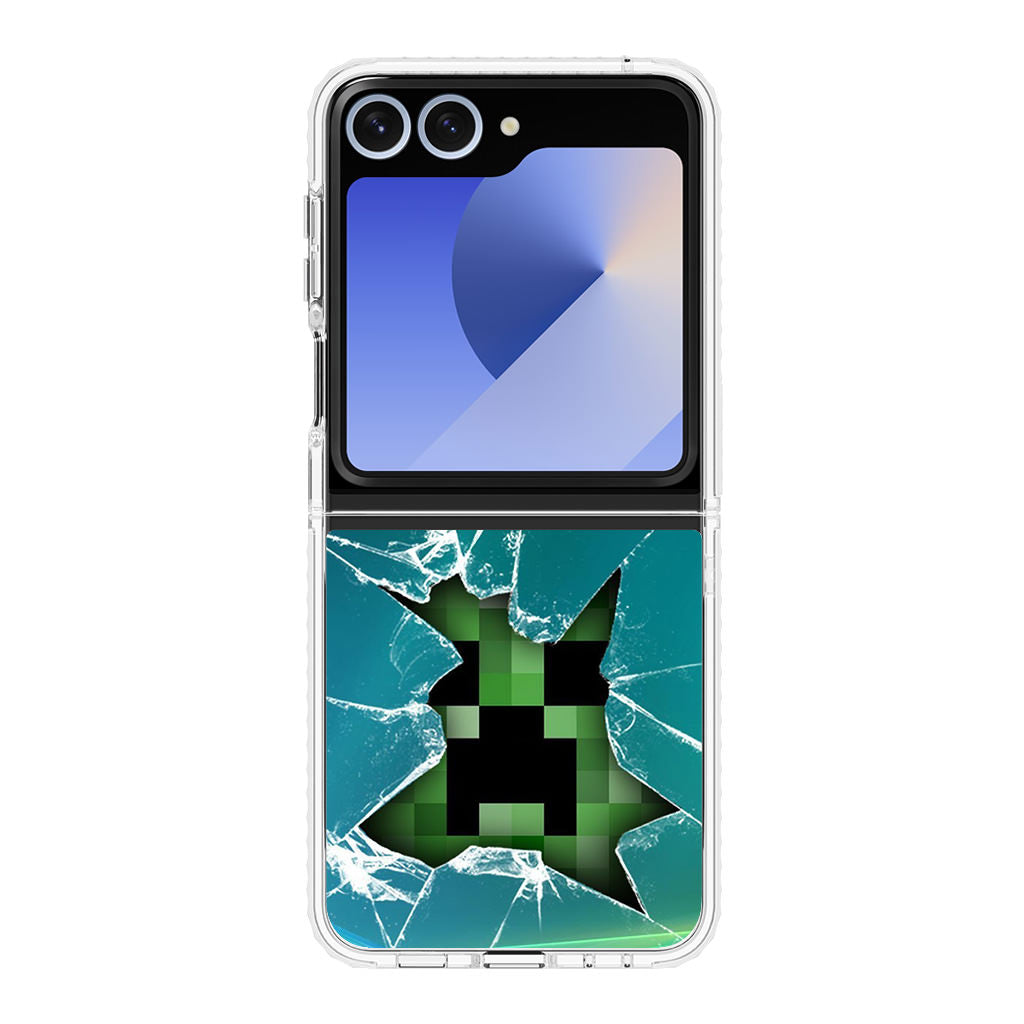 Creeper Glass Broken Green Samsung Galaxy Z Flip 6 Case