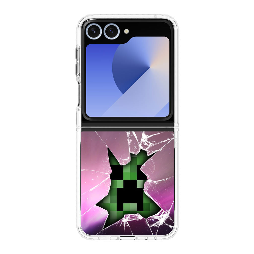 Creeper Glass Broken Violet Samsung Galaxy Z Flip 6 Case