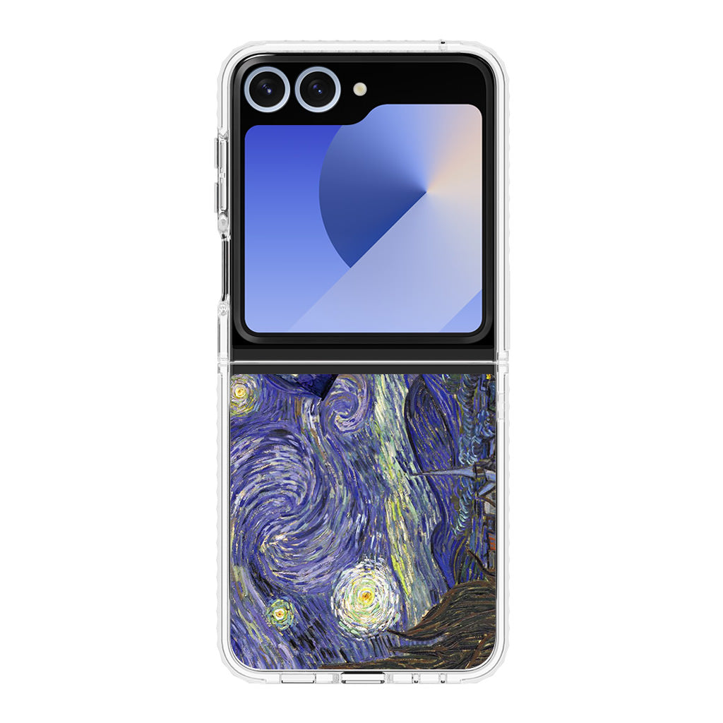 Dr Who Tardis In Van Gogh Starry Night Samsung Galaxy Z Flip 6 Case