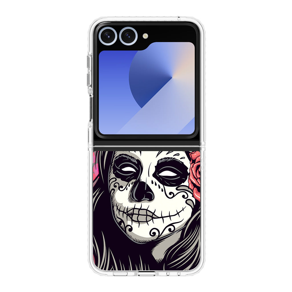 Girl Skull Flower Samsung Galaxy Z Flip 6 Case