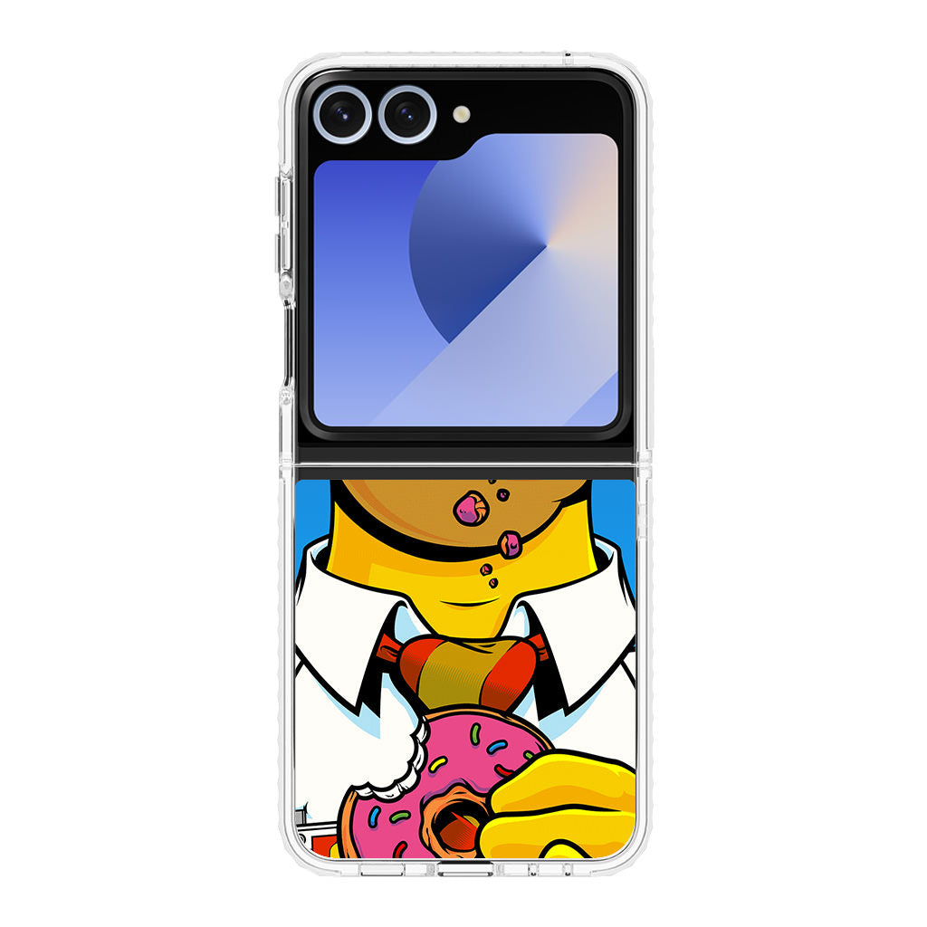 Homer Eats Donut Samsung Galaxy Z Flip 6 Case