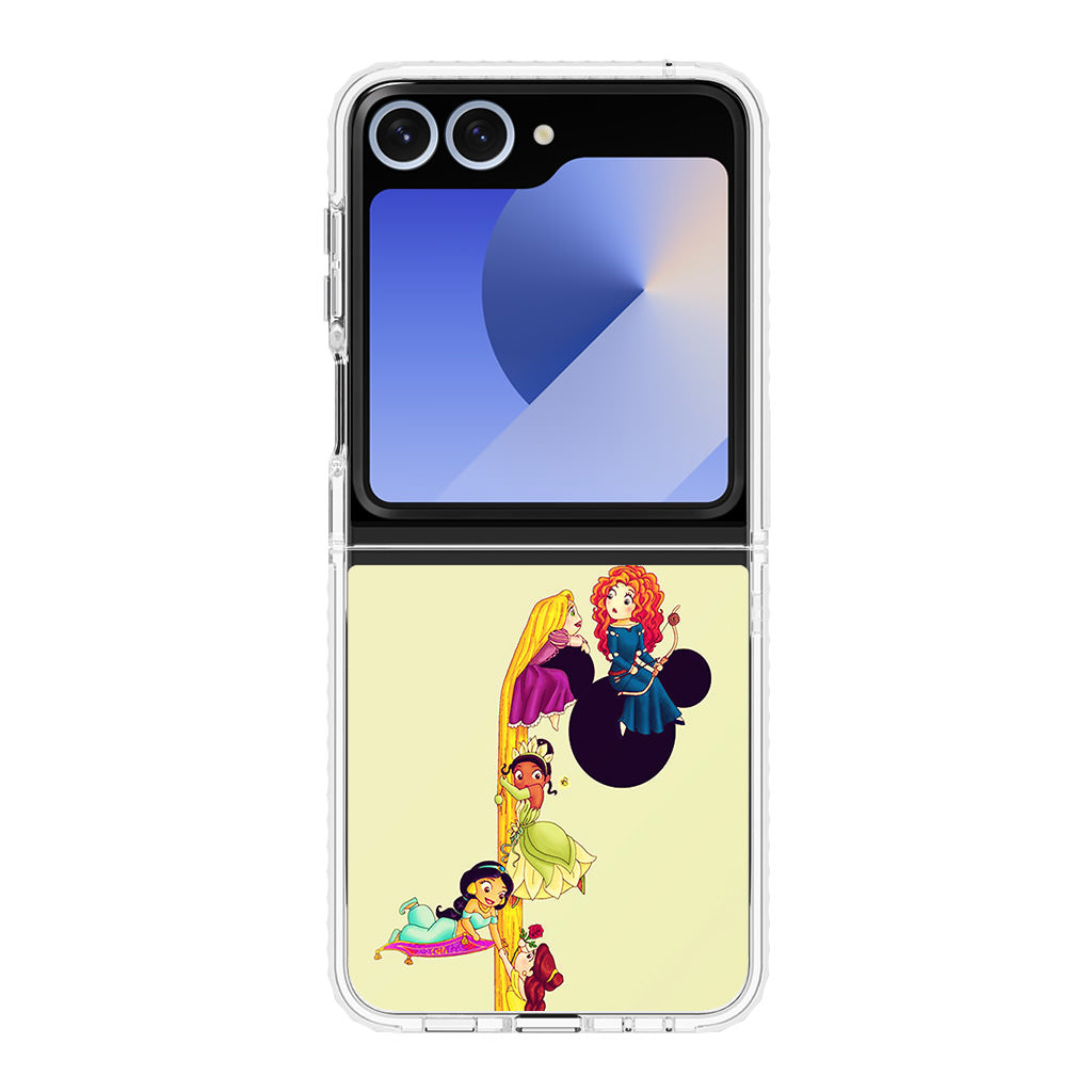 Princesses Climbing Rapunzel's Hair Samsung Galaxy Z Flip 6 Case