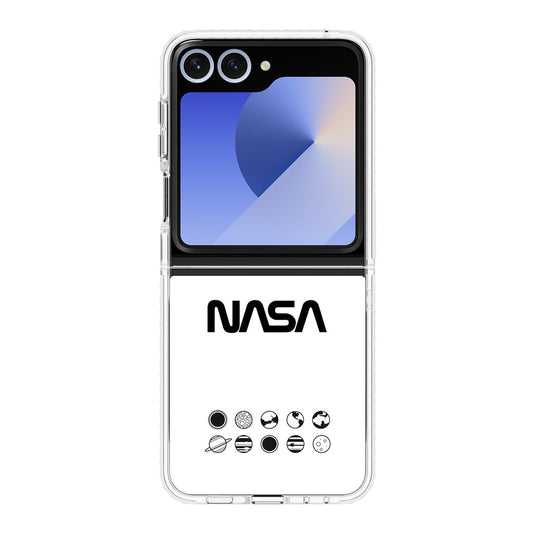 NASA Minimalist White Samsung Galaxy Z Flip 6 Case