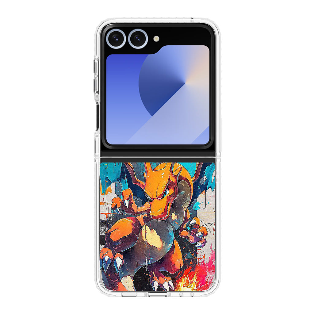 Charizard Inferno on Canvas Samsung Galaxy Z Flip 6 Case