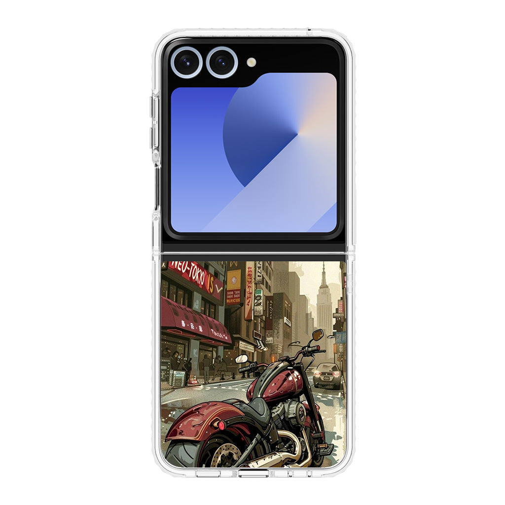 Motorcycle In Tokyo Streets Samsung Galaxy Z Flip 6 Case