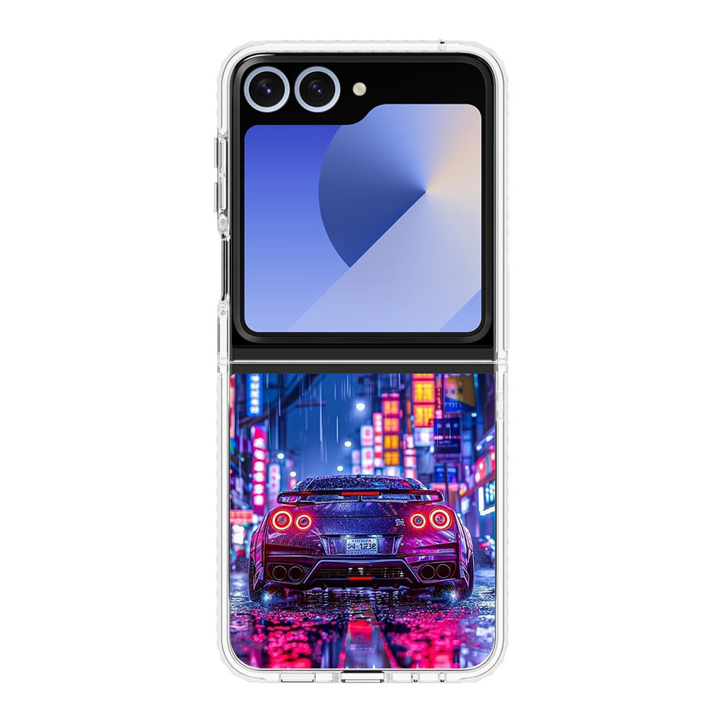 Neon Midnight Drift Tokyo Rain Samsung Galaxy Z Flip 6 Case