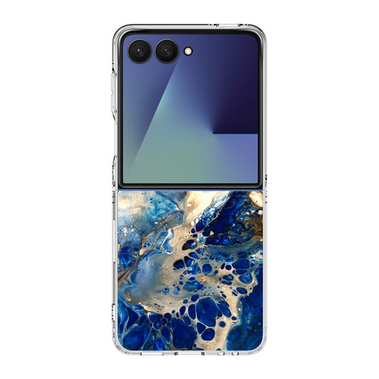 Abstract Golden Blue Paint Art Samsung Galaxy Z Flip 7 Case
