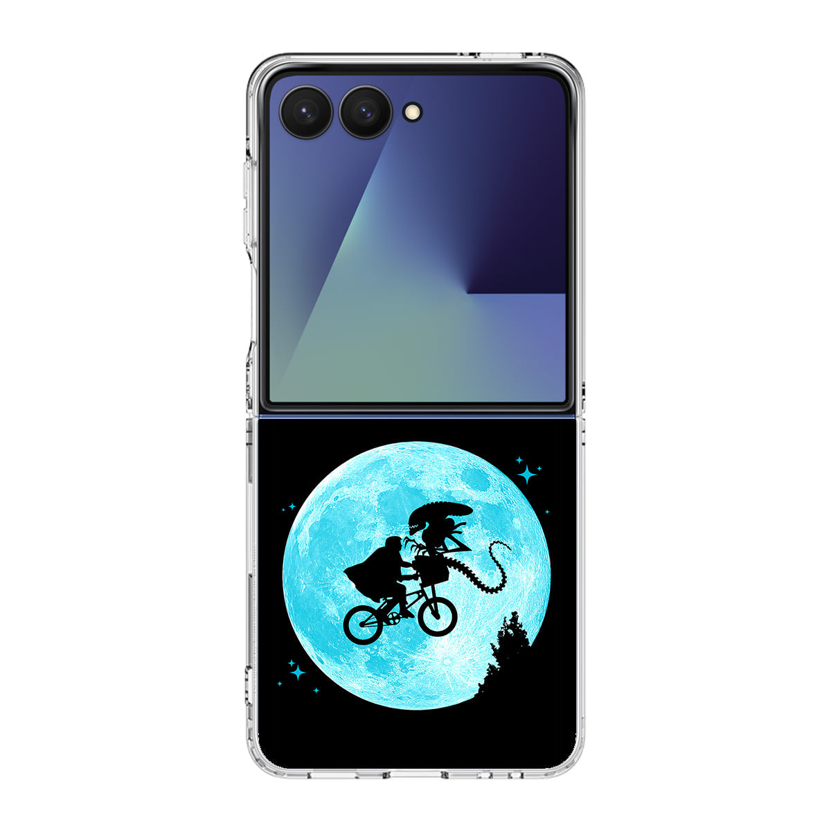 Alien Bike to the Moon Samsung Galaxy Z Flip 7 Case