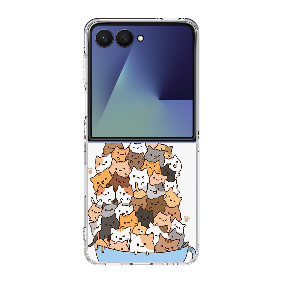 Cats on A Bowl Samsung Galaxy Z Flip 7 Case