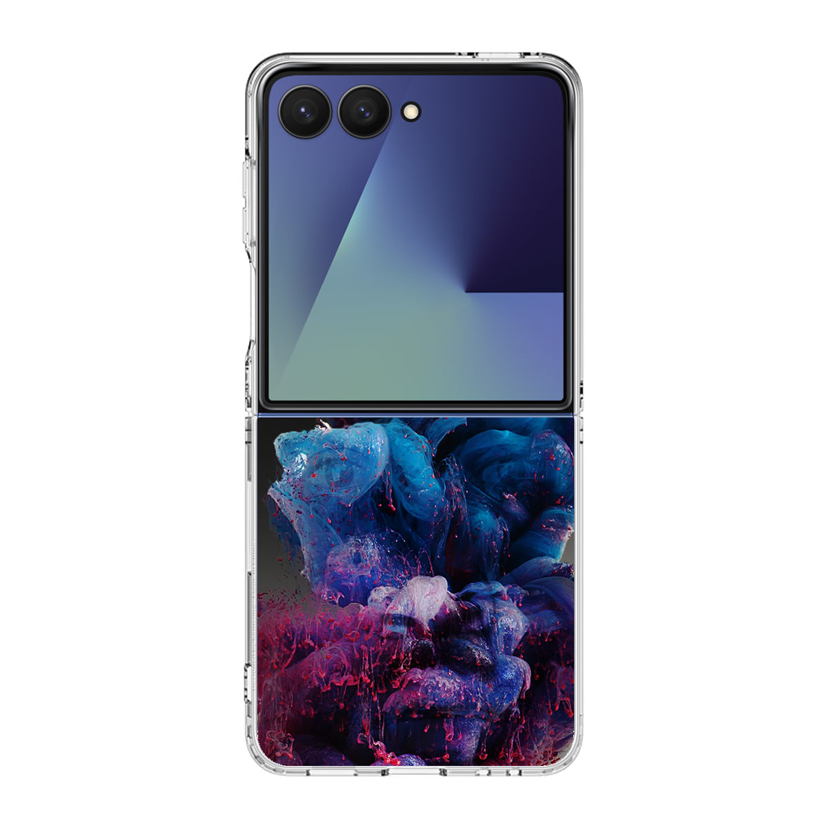 Colorful Dust Art on Black Samsung Galaxy Z Flip 7 Case