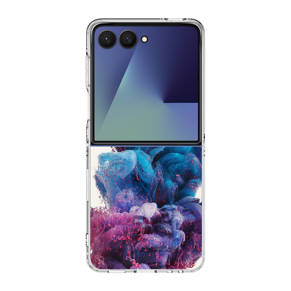 Colorful Dust Art on White Samsung Galaxy Z Flip 7 Case