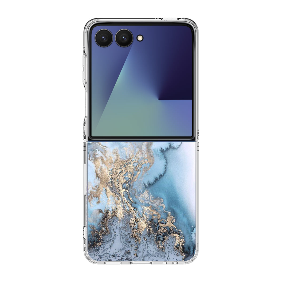 Golden Azure Marble Samsung Galaxy Z Flip 7 Case
