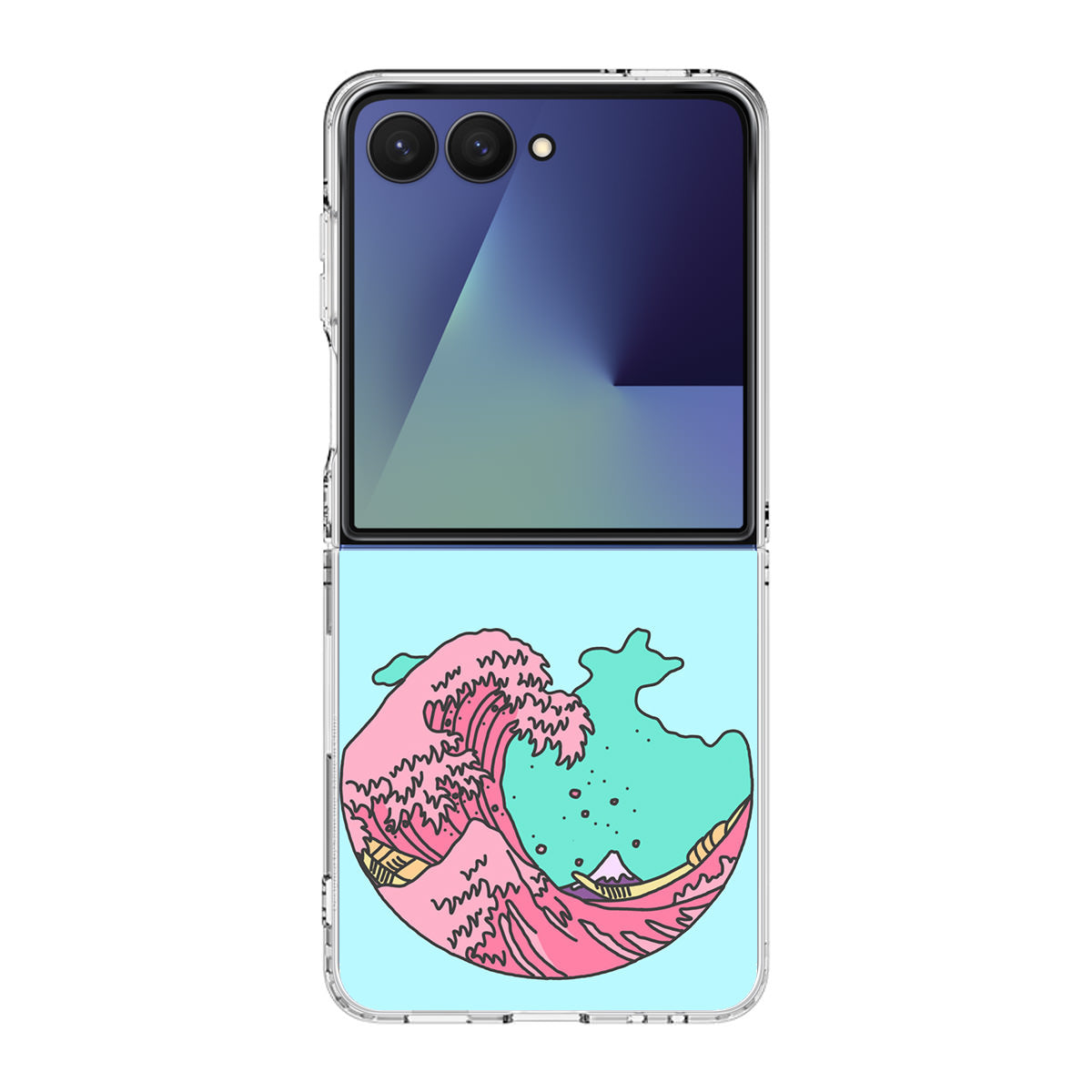 Japanese Pastel Wave Samsung Galaxy Z Flip 7 Case