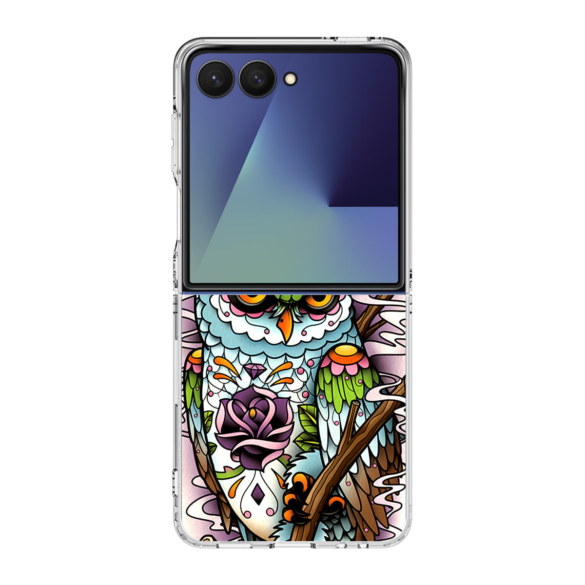 Sugar Skull Owl Tattoo Samsung Galaxy Z Flip 7 Case