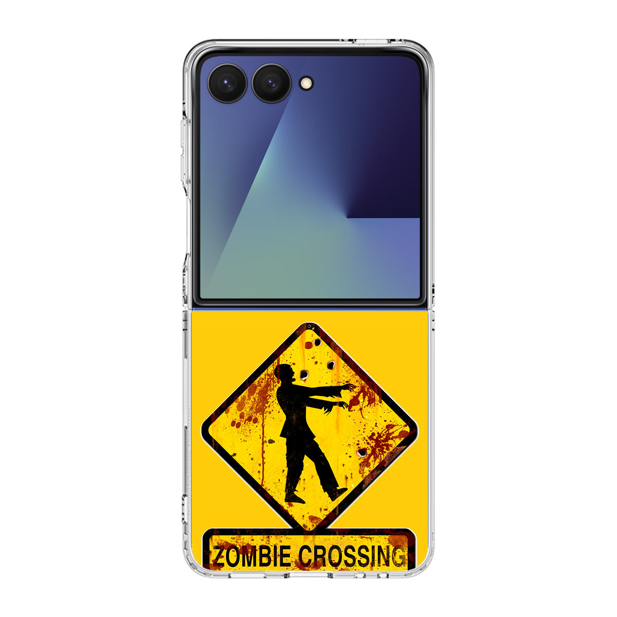 Zombie Crossing Sign Samsung Galaxy Z Flip 7 Case
