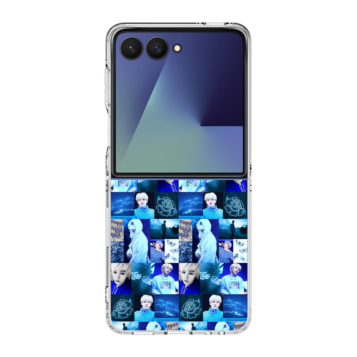 BTS Suga Blue Aesthetic Collage Samsung Galaxy Z Flip 7 Case