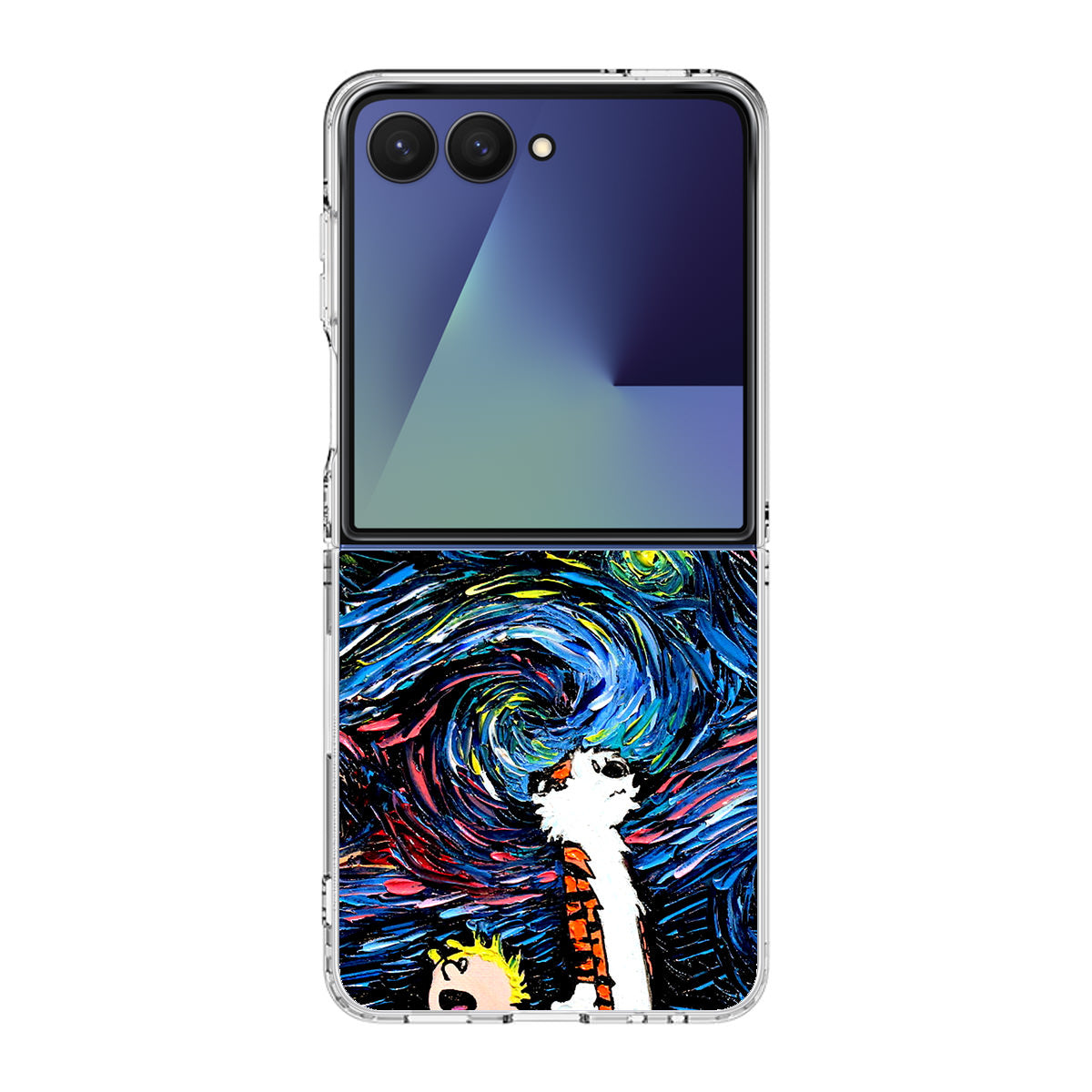 Calvin Art At Starry Night Samsung Galaxy Z Flip 7 Case