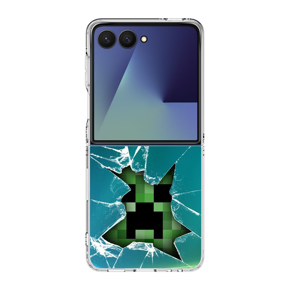 Creeper Glass Broken Green Samsung Galaxy Z Flip 7 Case