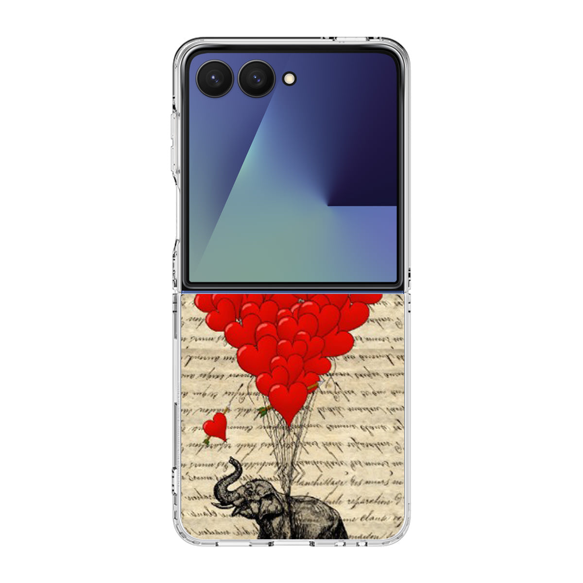 Elephant And Heart Samsung Galaxy Z Flip 7 Case