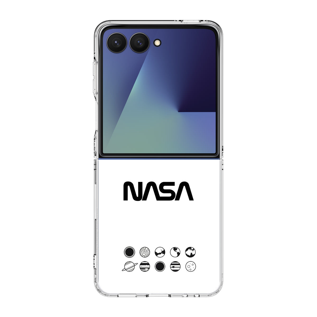 NASA Minimalist White Samsung Galaxy Z Flip 7 Case