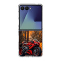 Crimson Velocity in Autumn Flame Samsung Galaxy Z Flip 7 Case
