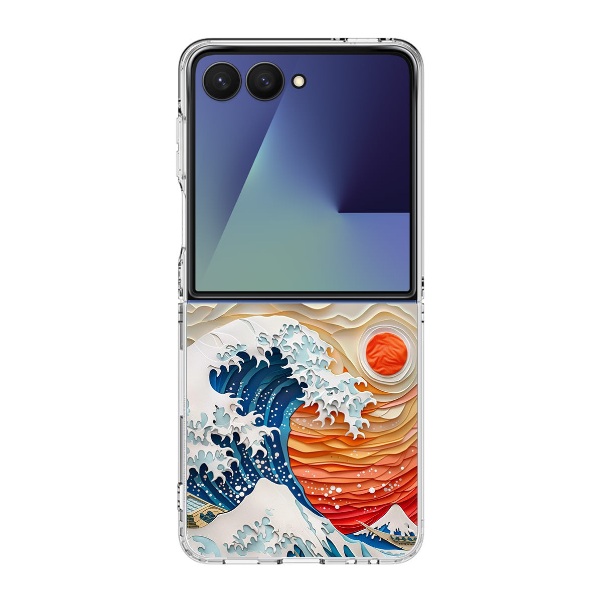 The Great Wave Off Paper Art Samsung Galaxy Z Flip 7 Case