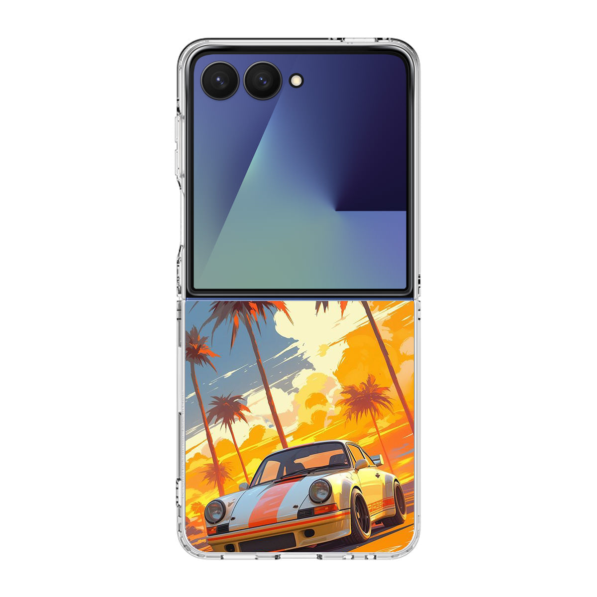 Turbo Dreams in Neon Palms Samsung Galaxy Z Flip 7 Case