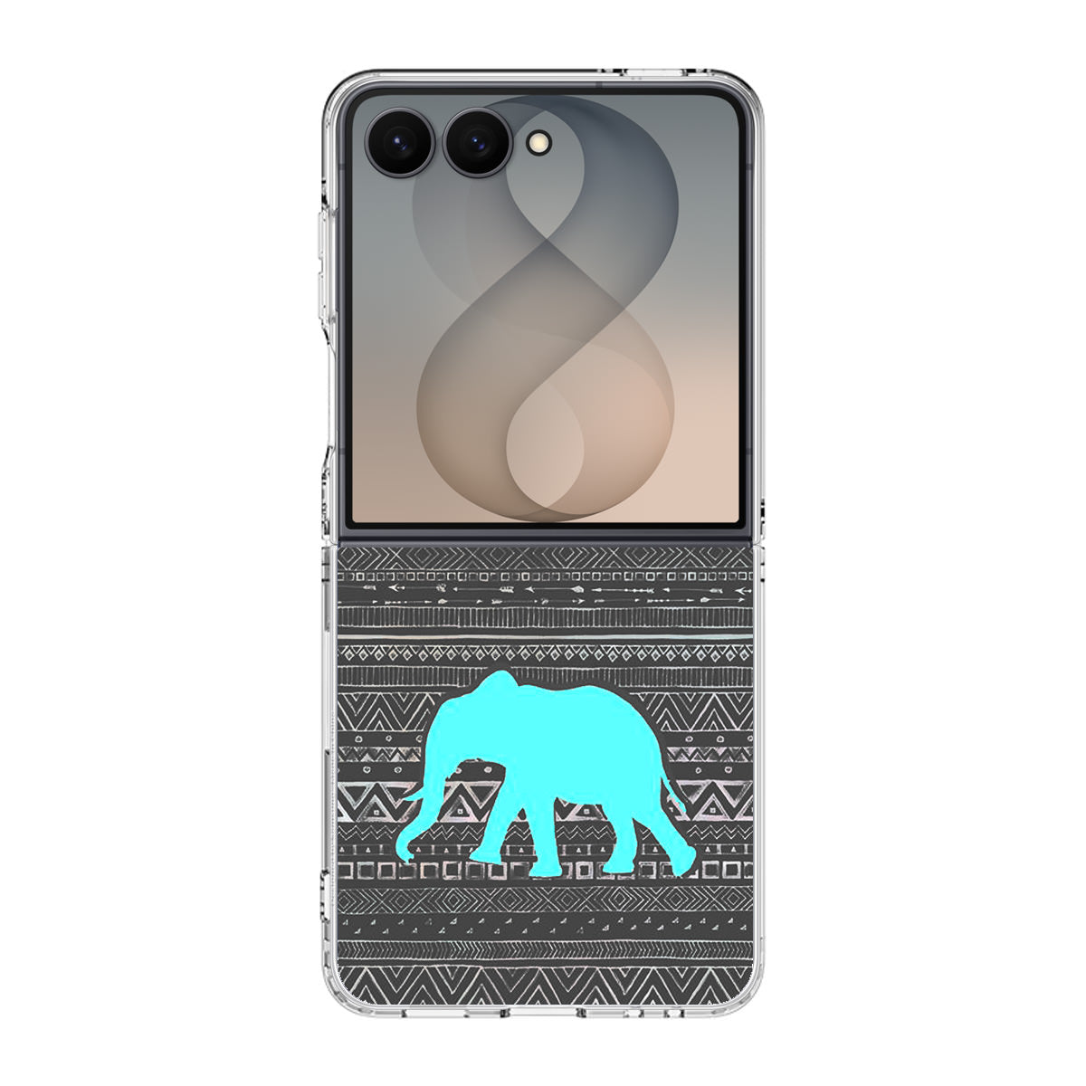 Aztec Elephant Turquoise Samsung Galaxy Z Flip 8 Case