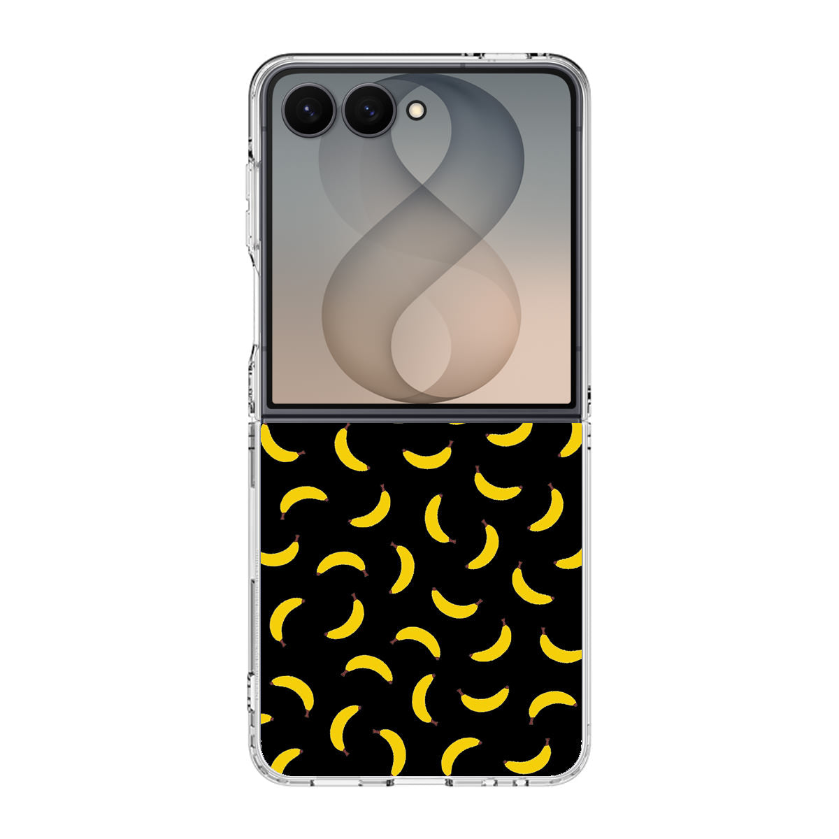 Bananas Fruit Pattern Black Samsung Galaxy Z Flip 8 Case