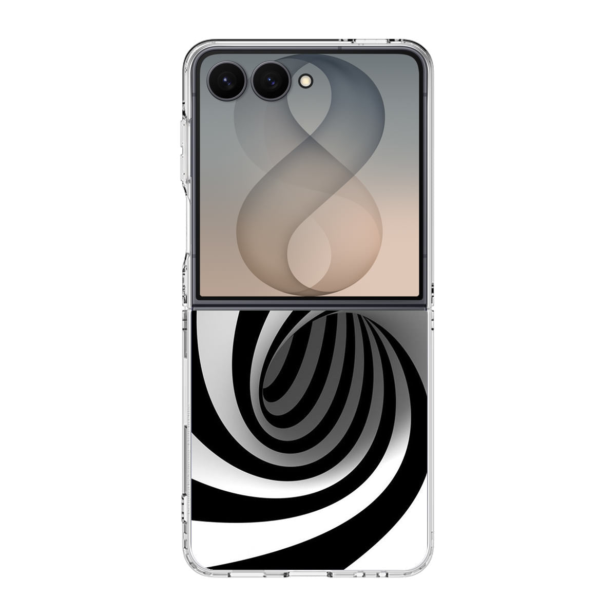 Black and White Twist Samsung Galaxy Z Flip 8 Case