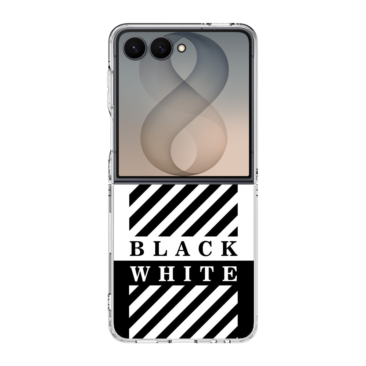 Black White Stripes Samsung Galaxy Z Flip 8 Case