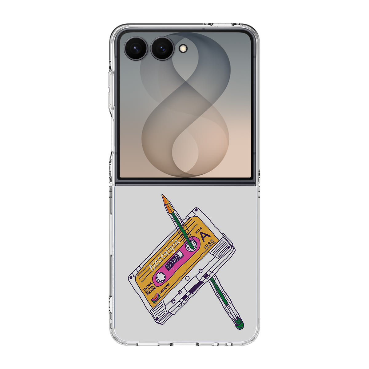 Cassete Tape Old Samsung Galaxy Z Flip 8 Case