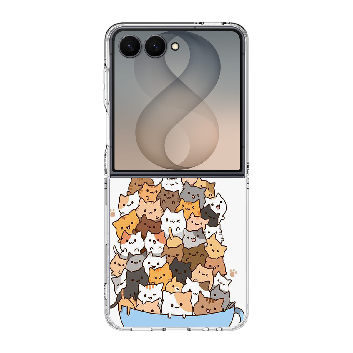 Cats on A Bowl Samsung Galaxy Z Flip 8 Case