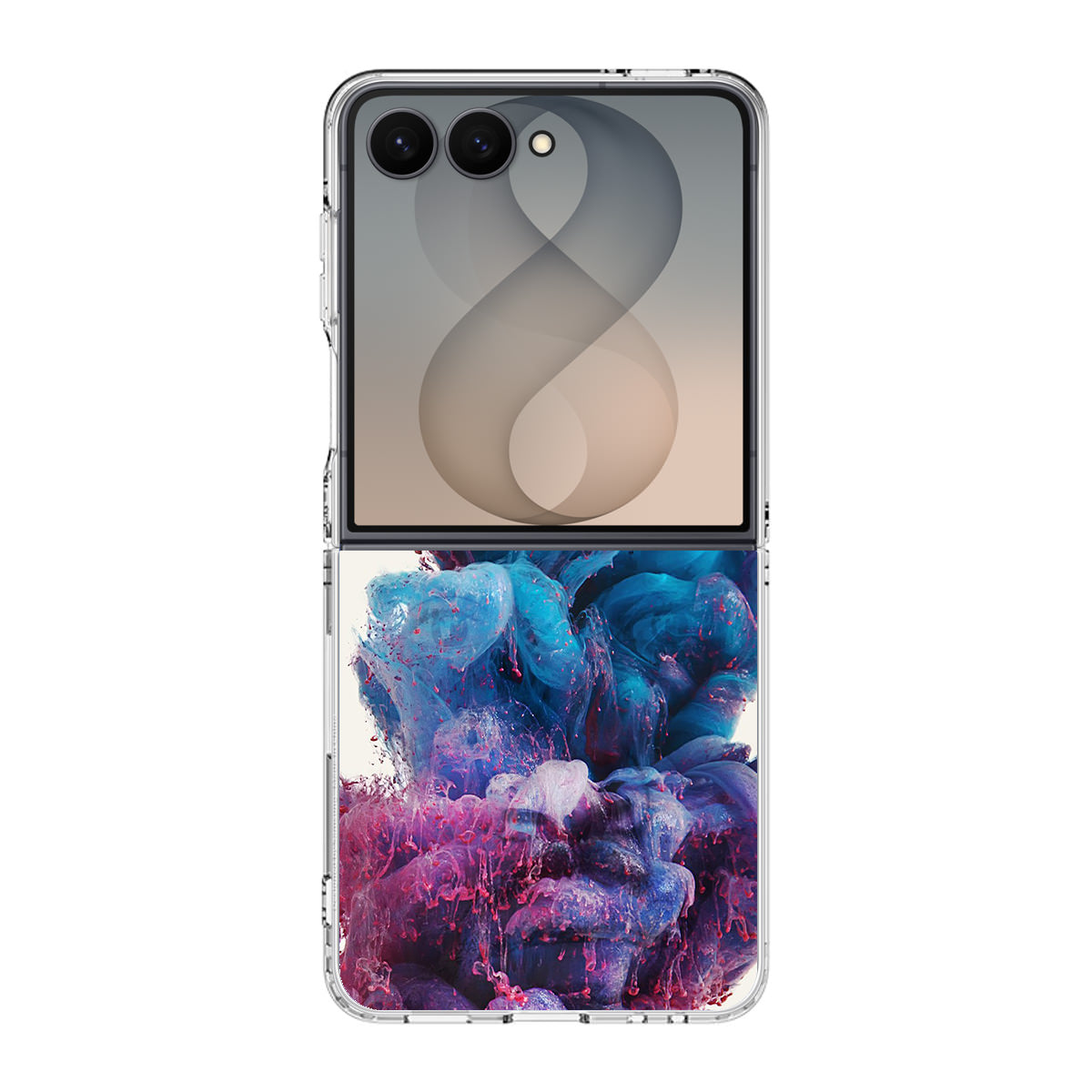 Colorful Dust Art on White Samsung Galaxy Z Flip 8 Case