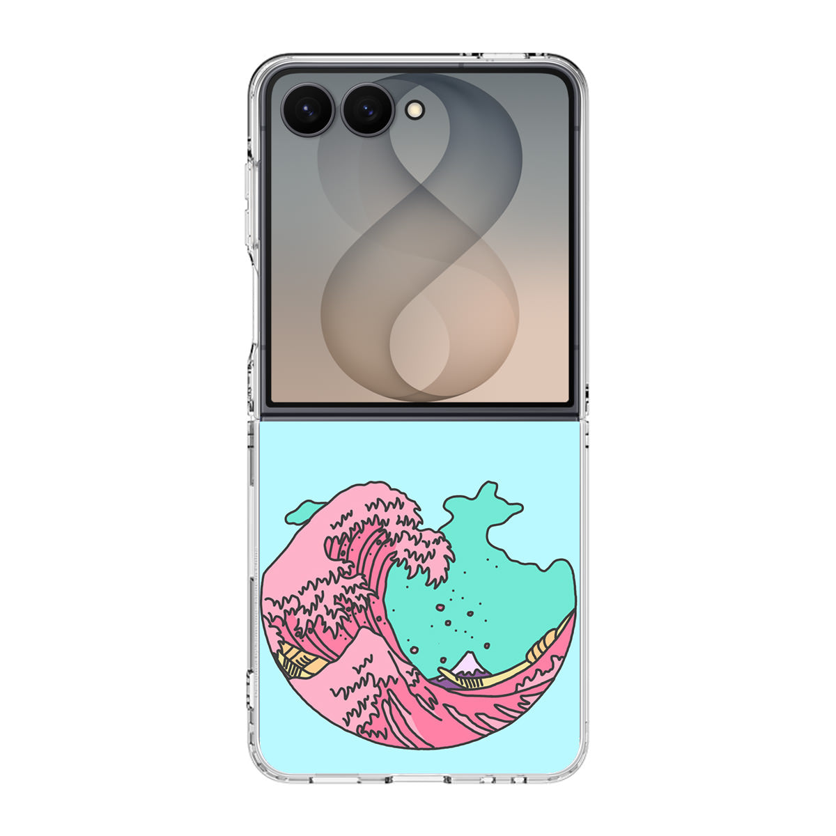 Japanese Pastel Wave Samsung Galaxy Z Flip 8 Case