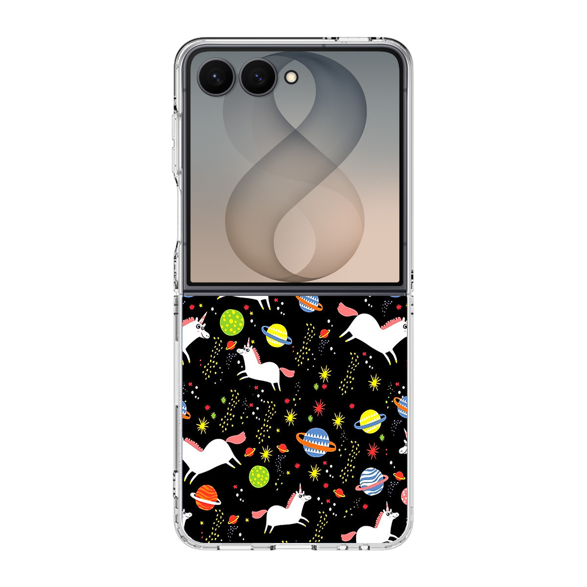 Space Unicorn Pattern Samsung Galaxy Z Flip 8 Case