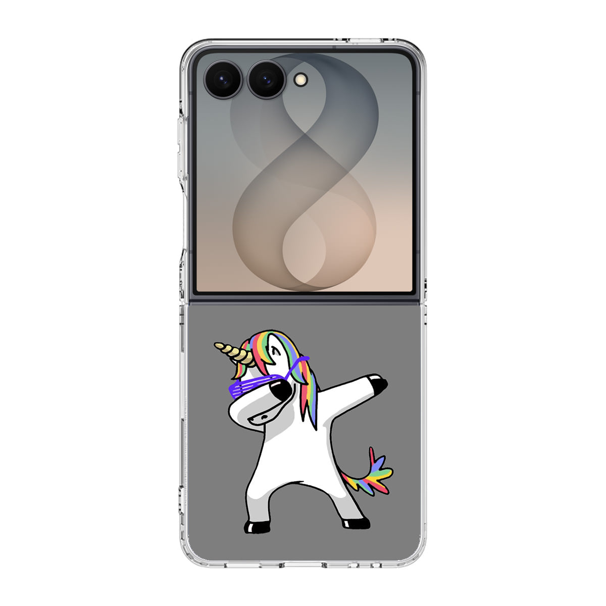 Unicorn Dabbing Grey Samsung Galaxy Z Flip 8 Case