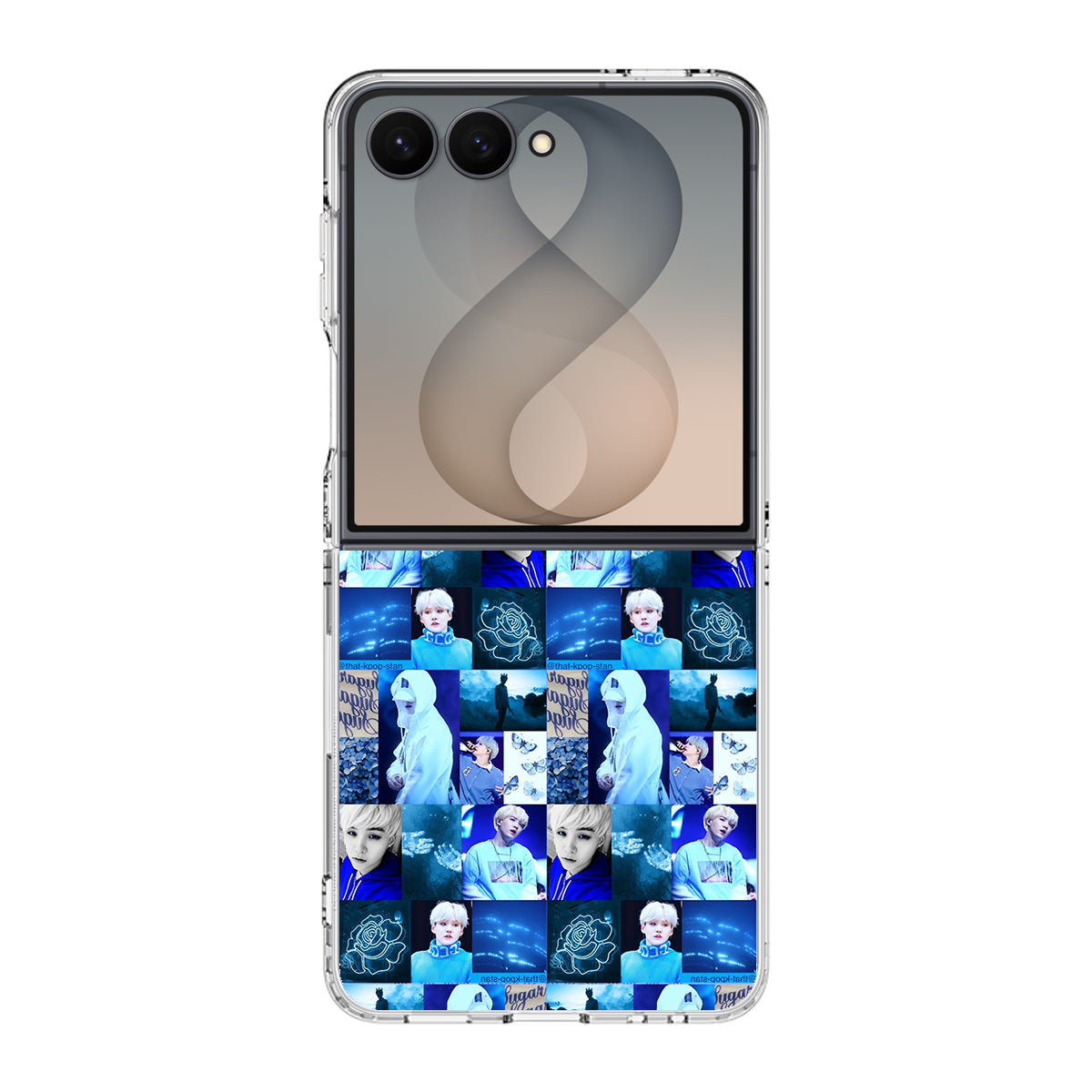 BTS Suga Blue Aesthetic Collage Samsung Galaxy Z Flip 8 Case