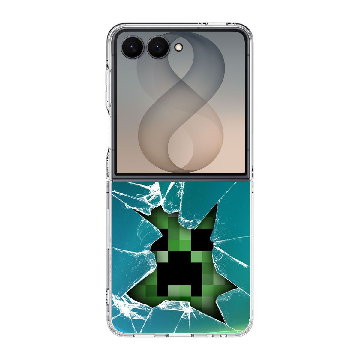 Creeper Glass Broken Green Samsung Galaxy Z Flip 8 Case